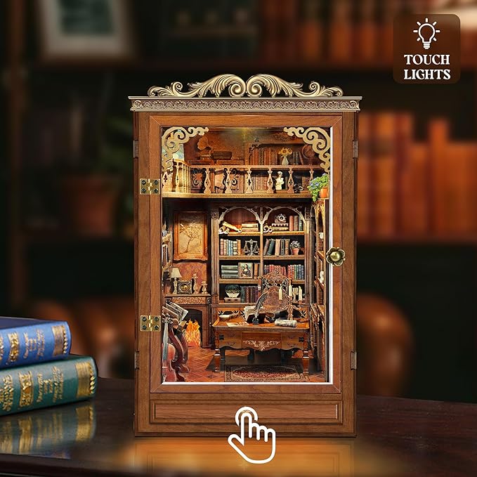 Book Nook Kit for Adults, Booknook DIY Miniature House Kit, Mini House Bookshelf Decor, Birthday Gift for Family, Friends - Time Book House