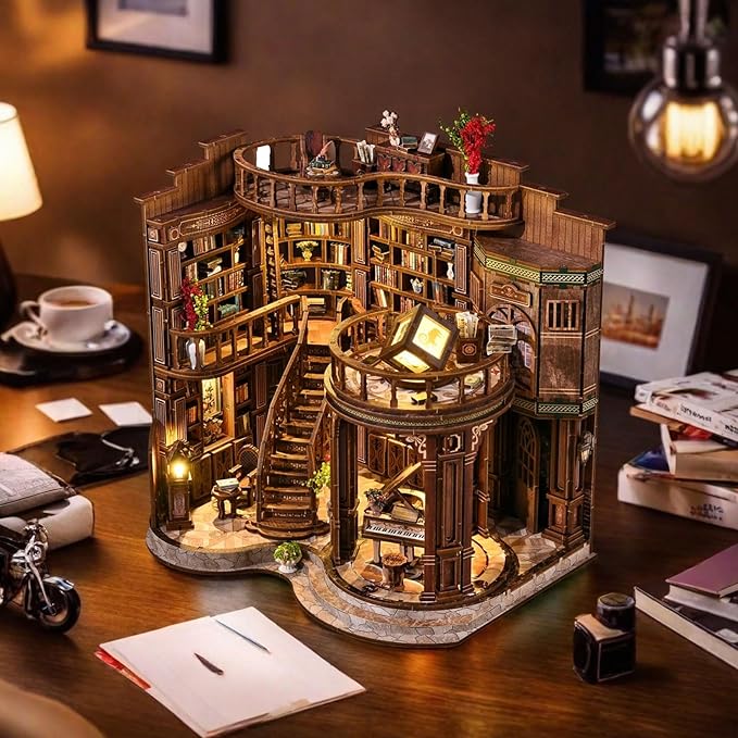 Lannso DIY Dollhouse Miniature Kit, Doll House Kit, Mini Handmade Wooden Dollhouse Toys for Adult Gift (AWO2-003)
