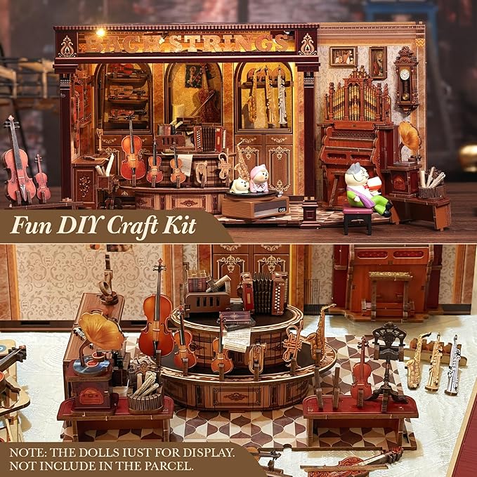 CUTEBEE Book Nook Kit - DIY Miniature House Kit for Adults, Teens and Beginners, Dollhouse Booknook Library Tiny House Bookshelf Decor 3D Wooden Puzzle, Gifts for Family, Friends