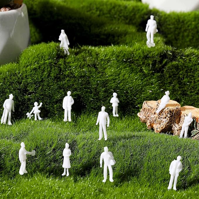 Namalu 100 Pcs, 1: 100 Scale Scale White Unpainted Mini People Figures Miniature People for Model Trains Architectural Standing and Sitting Mini Diorama Figures for Architectural Project