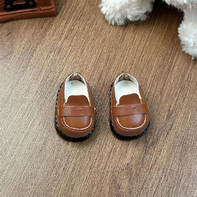 Compatible with Labubu Doll Shoes for 17cm Doll,Shoes Used for Labubu Accessories (B-Light brorn)