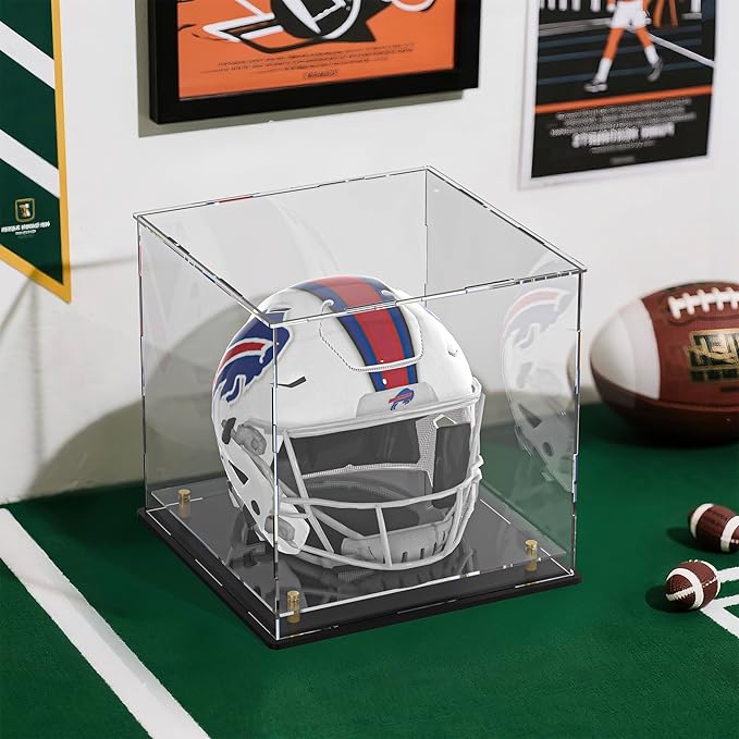 Acrylic Display Case with Floating Shelf & Thick Base – UV-Protected Collectible Showcase for Souvenirs, Figurines, and Memorabilia (10" Lx10 Wx10 H)