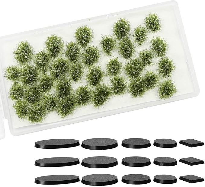 Miniature Vegetation Snowed Bushy Shrubs Tuft with Model Bases War Game DIY Railroad Terrain Scenery (B)