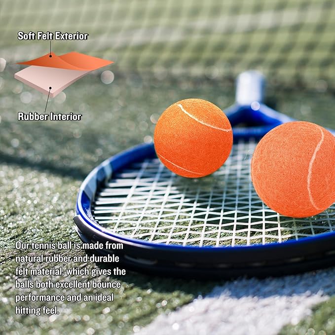 MRYCZ FYRHD 60 Pack Tennis Balls, Training Tennis Balls, Pet Dog Playing Balls, Practice Tennis Balls with Mesh Bag for Transport and Beginner Training