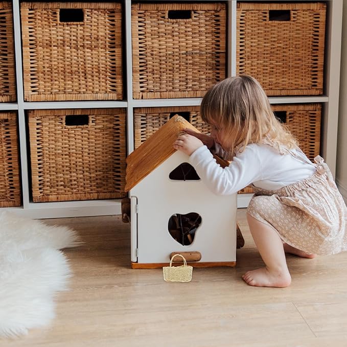 Kisangel 12 Scale Woven Dollhouse Accessory, Miniature Furniture Ornament for Dollhouse Scene and Home Decoration