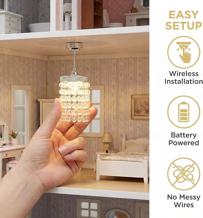 TOYANDONA Dollhouse Lights: Miniature Dollhouse Ceiling Lights - Vintage Hanging Lamp for Doll House Decoration - Simulation Furniture Accessories