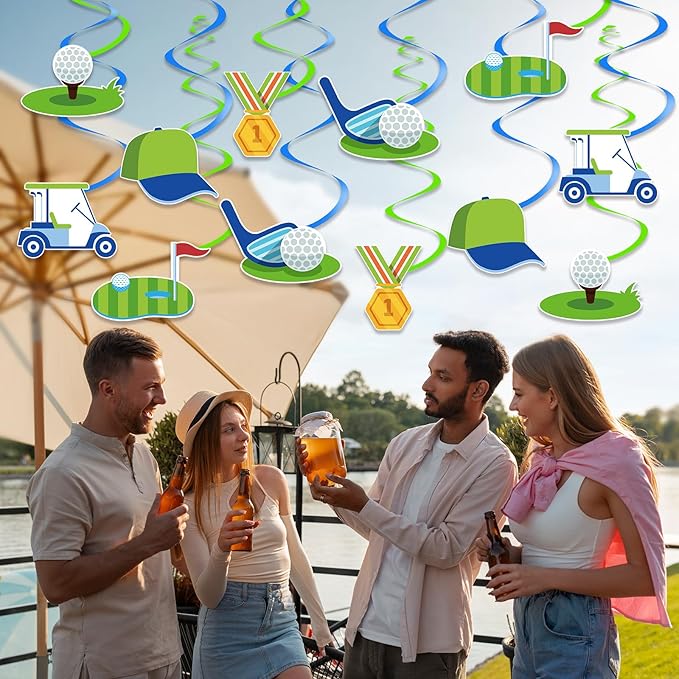 Kaluofan 24PCS Golf Birthday Decorations, Golf Themed Party Decorations for Sports Themed Game Day Birthday Party Favor Supplies