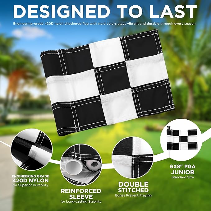 KINGTOP Golf Flagstick Mini, Putting Green Flag for Yard, All 3 Feet, Double-Sided Numbered Golf Flags, Golf Pin Flag Hole Cup Set, Portable 2-Section Design, Gifts Idea