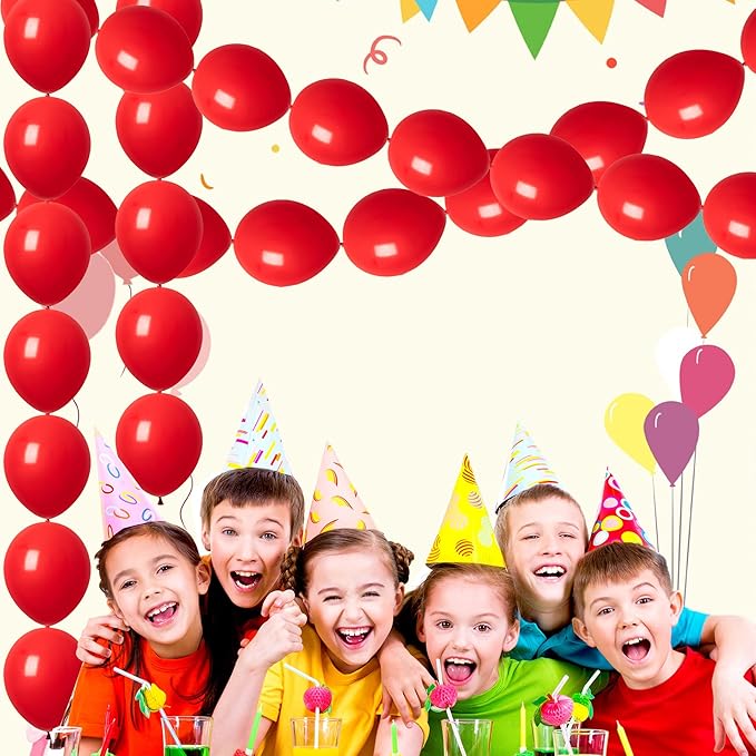 ADIDO EVA Link Balloons Red 12 Inch Quick Latex Link Balloon 80 Pcs for Birthday, Halloween, Christmas, Party Festival Decorations