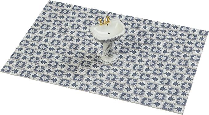 150 pcs, Dollhouse Flooring, 1:12 Scale Doll House Tiles, Miniature Checkerboard Floor, REDUCIO! (Starfall Mosaic)