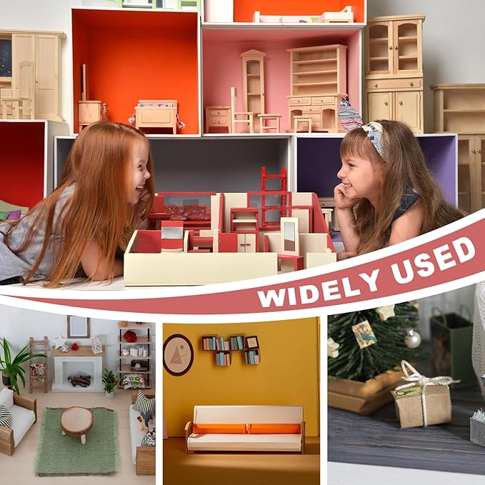 uxcell 12 Sheets Miniature Dollhouse Wallpaper, Linen Texture Self-Adhesive PVC Flooring Wall, Mini Wall Decor for Dollhouse Sand Table Model Accessories 11.81 x 7.87 Inch (Khaki)