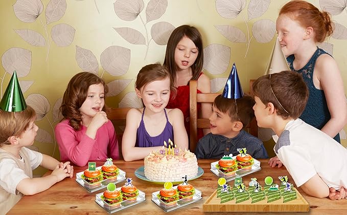 OriniPlay 48 Tennis Cake Cupcake Toppers Sports Themed Party Supplies Decorations Tennis Racket Baby Shower Birthday Party Cake Decor