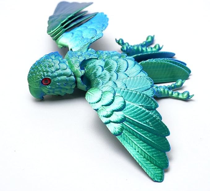 3D Printed Flexible Parrot Model,Bird with Wing,Movable Joints,Home Office Decor,Interesting Toys for Autism/ADHD,Festival Gifts toco,Fidget Toys, Executive Desk Animals Toy (Colorful 3)