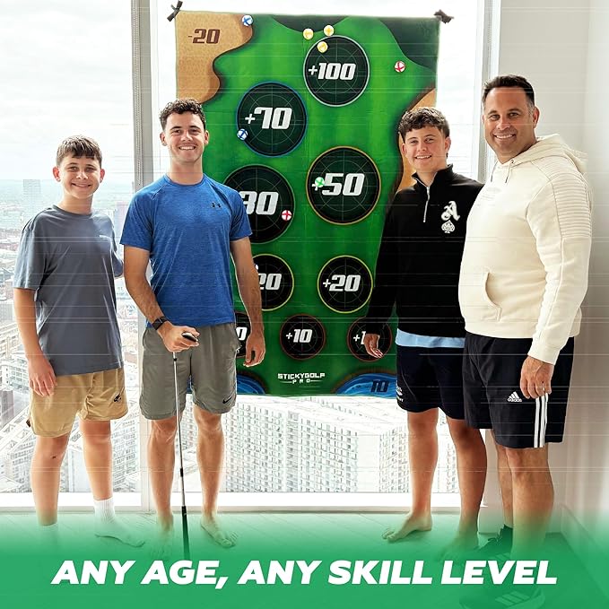 Golf Game for Adults Outdoor Indoor - Backyard Chipping Set with Sticky Balls - Family Entertainment Multi-Player Action - Friend and Party Activity - Gift for Golfers