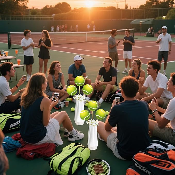 Tennis Party Decoration 22pcs Tennis Ball Centerpiece Sticks Tennis Theme Party Decorations Sport Party Table Topper for Tennis Player Birthday Party Baby Shower Supplies