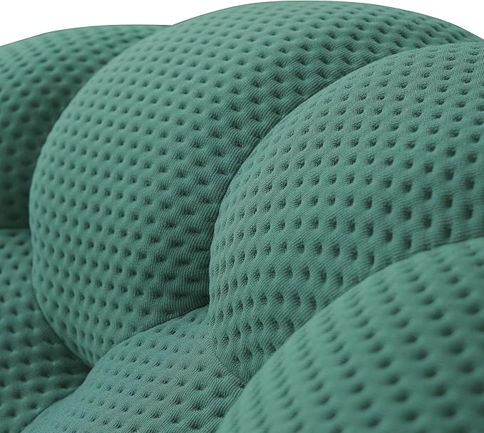 JACH Bubble Sofa Curved Couch Set, Comfy Upholstered Sofa, Mesh Fabric 3D Honeycomb Shape Modern Couches for Living Room, Apartment (Green, 1 Seater, 2 Seater, 3 Seater, Ottoman)