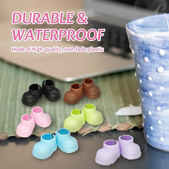 6 Pairs 17cm Doll Shoes, Plastic Mini Shoes for 17cm Dolls, Mini Finger Shoes,Accessory for 6.9 Inch Dolls