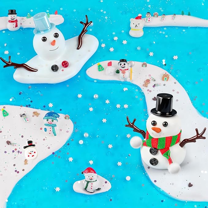 6 Pack Slime Stocking Stuffers, Stocking Stuffers for Kids,Christmas Crafts,Stocking Stuffers, Kids Crafts Snowman DIY Kit,Crafts Xmas Gift