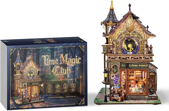 DIY Miniature House Kit, Book Nook Mini House Bookshelf Decor 3D Wooden Puzzle for Adults, Birthday Gift for Family, Friends - Time Magic Club