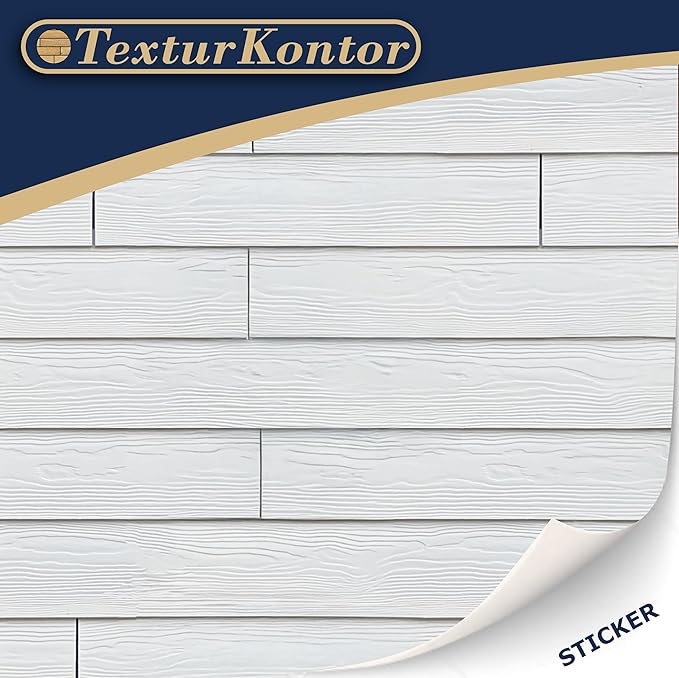 3 Sheets Self-Adhesive Wall Cladding for Dollhouse 1:12 Scale (Wood Siding (White))