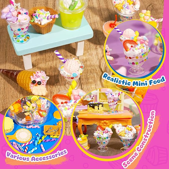 16 DIY Miniature Food Making Material Kit Kitchen Mini Food Set Multi-Style Dessert Drink Making Make Your Food