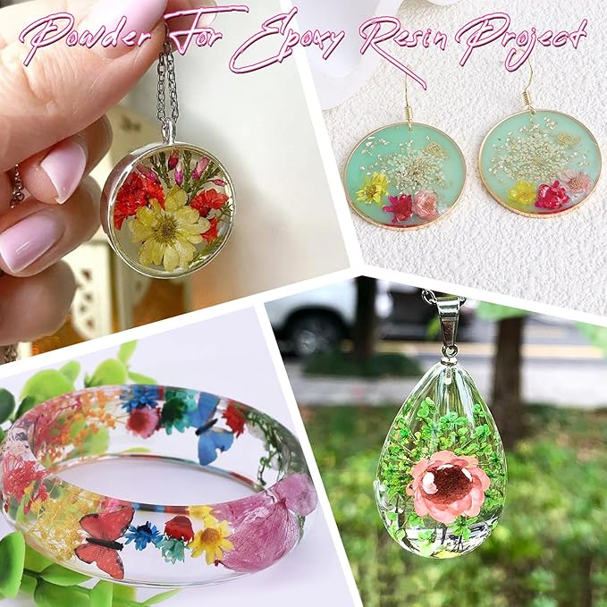 560 PCS Small Dried Flowers for Crafts - Mini Dried Flowers for Resin, Tiny Natural Real Dried Pressed Flowers Bulk for DIY Jewelry Earrings Epoxy Molds, Candles Soap Making
