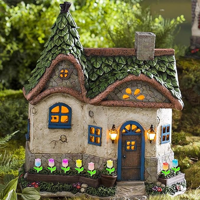 100 Pieces Mini Tulip Flowers for Crafts Dollhouse Miniatures Luminous Resin Mini Things Micro Tulip for Fairy Garden Micro Landscaping Decoration