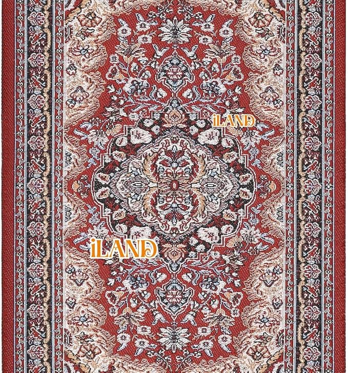 iLAND Miniature Dollhouse Accessories Victorian of Carpet for Dollhouse Furniture on 1/12 Scale and 3” - 12” Dolls, Woven Dollhouse Rugs 6” x 3.8” (2pcs Love)