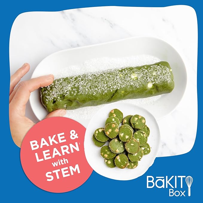 BāKIT Box Japanese Matcha Cookie Kit for Kids – Learn About Japan + Make Cookies – Includes Printed Recipe & Activity Guides – Educational Baking Gift