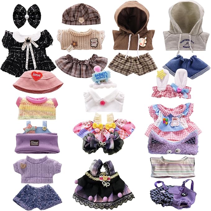 10-Pack Doll Clothes for Labubu, Doll Outfit/Clothes Set Accessories Designed for 15 & 17cm Labubu