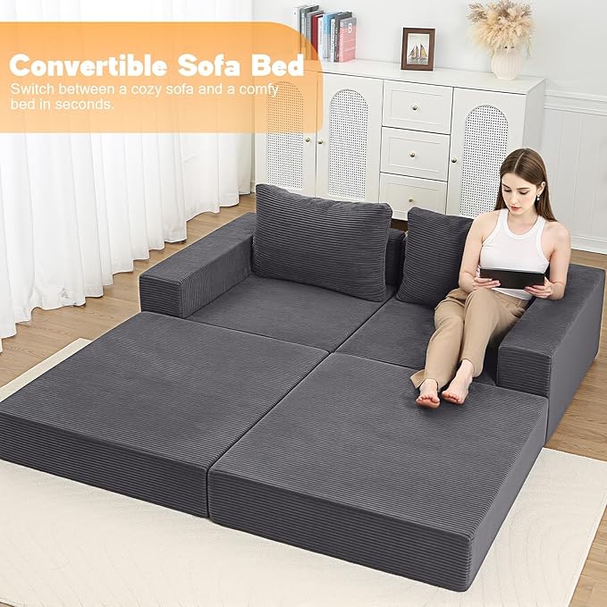 MeMoreCool Bean Bag Chair – Large Armrest Lounger for Adults, Corduroy, Foam-Filled No Assembly | Tufted Cushion & Backrest | Bedroom, Dorm & Lounge Ready | Soft Textured Seating