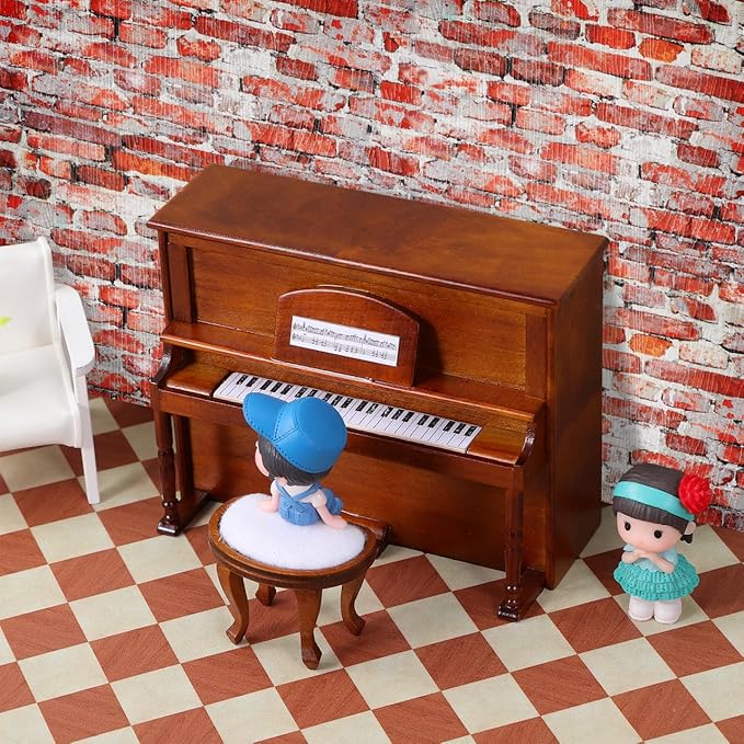 ABOOFAN 4 Sheets Dollhouse Wallpaper Peel and Stick Miniatures Dolls House Floor Paper 1:12 Scale Dollhouse Accessories