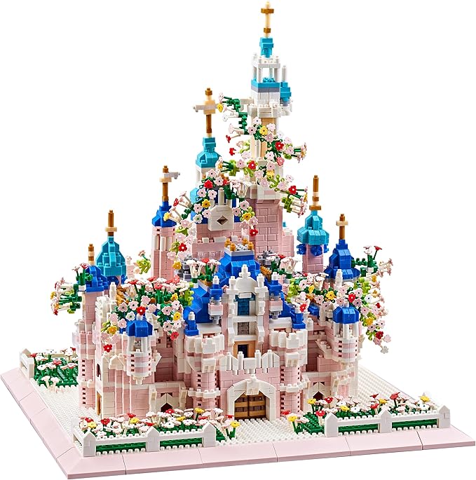 Kadablk Architecture Castle with Flower Series Micro Blocks Building Sets for Adults and Teens, 4000+ PCS Bricks Building Blocks - Upgrade Version