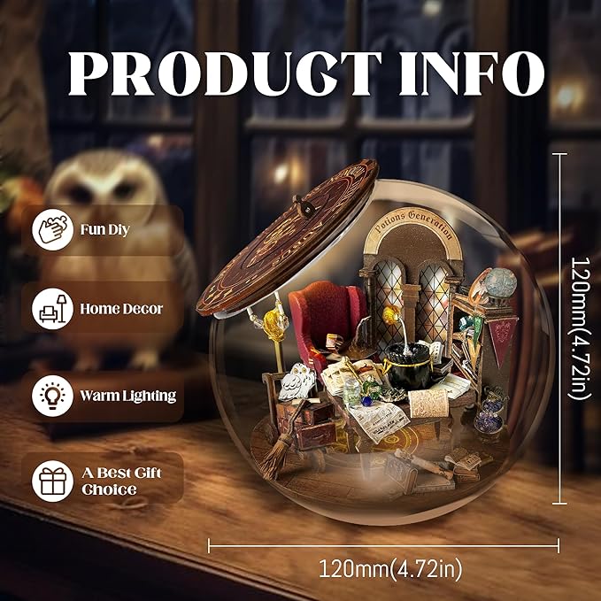 CUTEROOM Miniature House Kits for Adults-Magic Potion Bunker, Mini Dollhouse Wooden Furniture Kit, DIY Craft Kits Creative Room Tiny House for Decoration