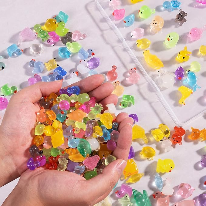 120pcs Tiny Resin Animals Figures to Hide Mini Resin Animals Bulk for Miniature Fairy Garden Accessories Micro Landscape Aquarium Potted Decoration