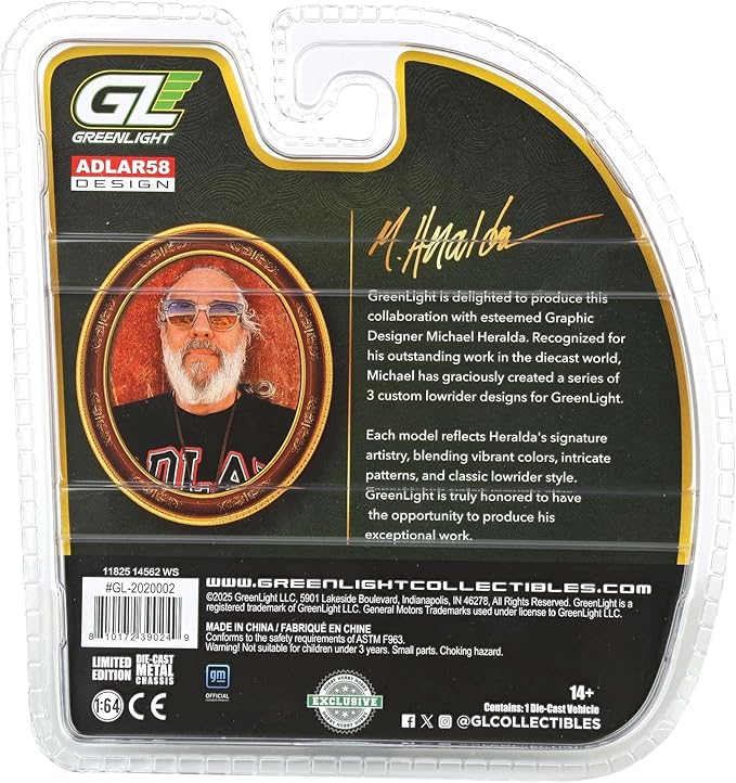 Greenlight Collectibles GL-2020002 - Michael Heralda Special Edition Series 1:64 Scale Diecast Model - 1963 Chevrolet Impala Lowrider
