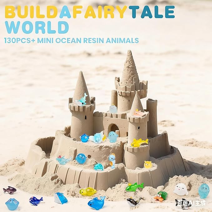 100pcs Ocean Mini Resin Animals - 78 Styles Tiny Sea Figurines Shell Miniature Plastic Fish for Garden Micro Landscape DIY Fish Tank Potted (Small Ocean)