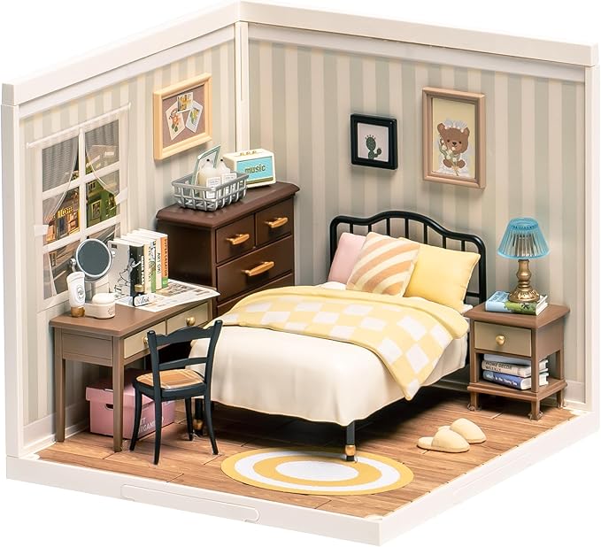 Wowood Super Creator-Mini Blocks Model Building Set for Adults, Miniature Plastic House Kit Super Store-Building Blocks Toys, DIY Crafts/Hobbies for Adults (Sweet Dream Bedroom)