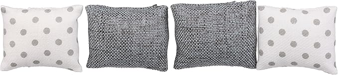 Dollhouse Bedding, 5 Piece Set with Comforter & Pillows, Blanket, Realistic Bedroom Accessories for 6 inch Dolls, 1/12 Scale, Gray and White Linen