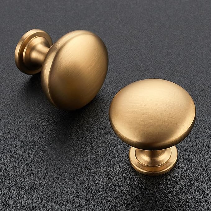 Ravinte 10 Pack Champagne Bronze Round Zinc Cabinet Knobs for Kitchen Bathroom Closet Dresser Cabinets