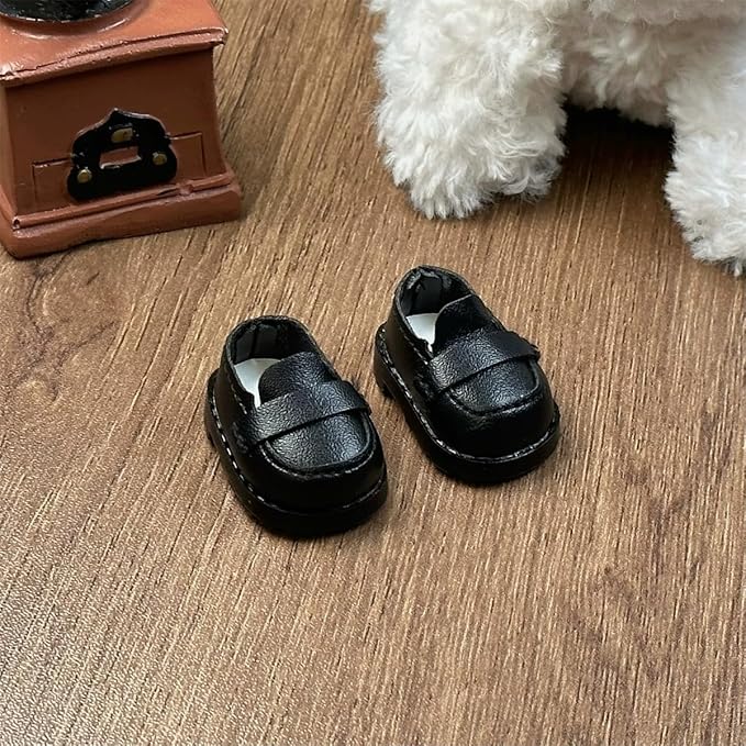 Compatible with Labubu Doll Shoes for 17cm Doll,Shoes Used for Labubu Accessories (A-Black)