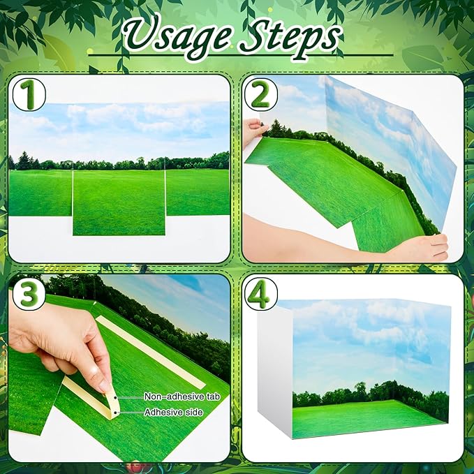 AmazingSpark Diorama Box and Fake Grass Decor, Rainforest Diorama Project Supplies Set, Cardboard Display Case Kit & Artificial Grass with Double Sided Tapes for DIY Crafts(2 Set,Galaxy)