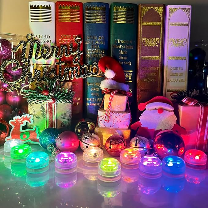Mini Submersible LED Lights,Small Waterproof LED Tea Lights Candle with Remote battery led Operated,RGB Color Changing for Vase Home Party Wedding Table Centerpieces Fountain Halloween Lantern