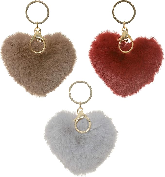 Dreams and Whispers Faux Fur Ball Pom Pom Key Chain Ring for Women Bag Pendant