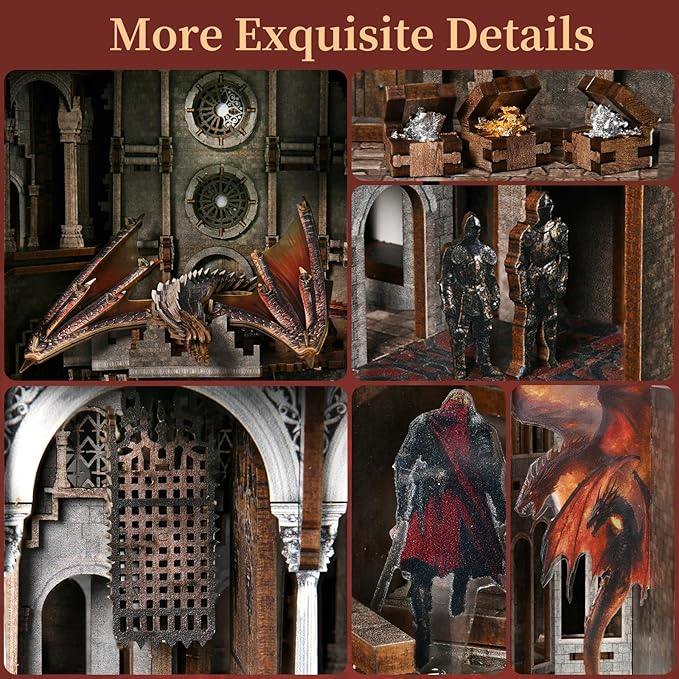 Book Nook Kit, DIY Miniature House Kit Dollhouse Kit for Adults Mini Tiny House Kit with Building Model Kit Crafts Creative Gift for Boys Girls (Ember Castle)