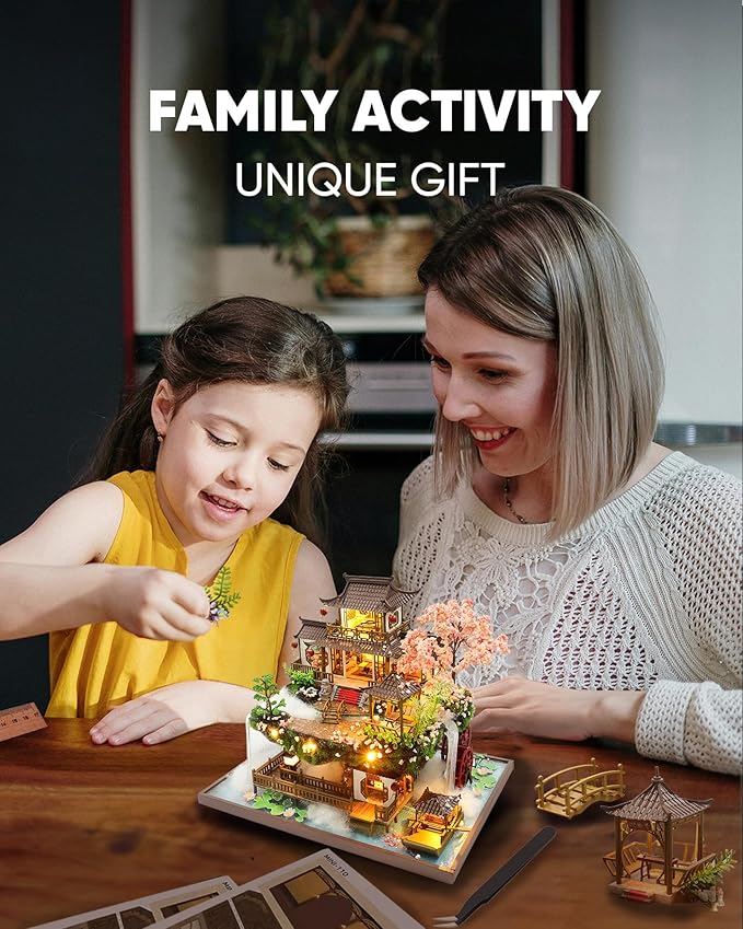 DIY Miniature House Kit, DIY Dollhouse Kit for Adults to Build, Mini House Kit with LED, Mayberry Street Miniatures, Ideal Gifts for Birthday, Valentine Christmas(Wonderland)