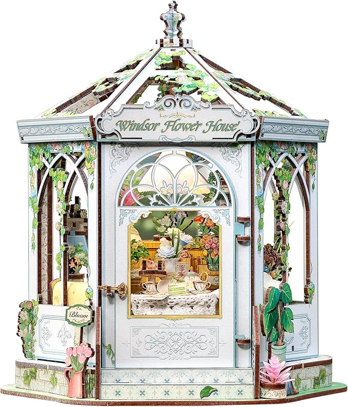 CUTEBEE Garden House Book Nook Kit, DIY Miniature House Kit for Teens Adults, 3D Wooden Puzzle Booknook Tiny House Building Kit for Book Lovers, Gift for Bride and Groom, Family, Friends