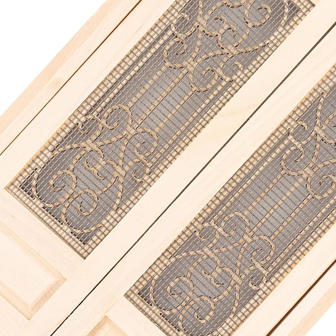 AUEAR, 1:12 Miniature Furniture Unpaint Wooden Doors for DIY Scene Home Craft (2 Horizontal Panel)