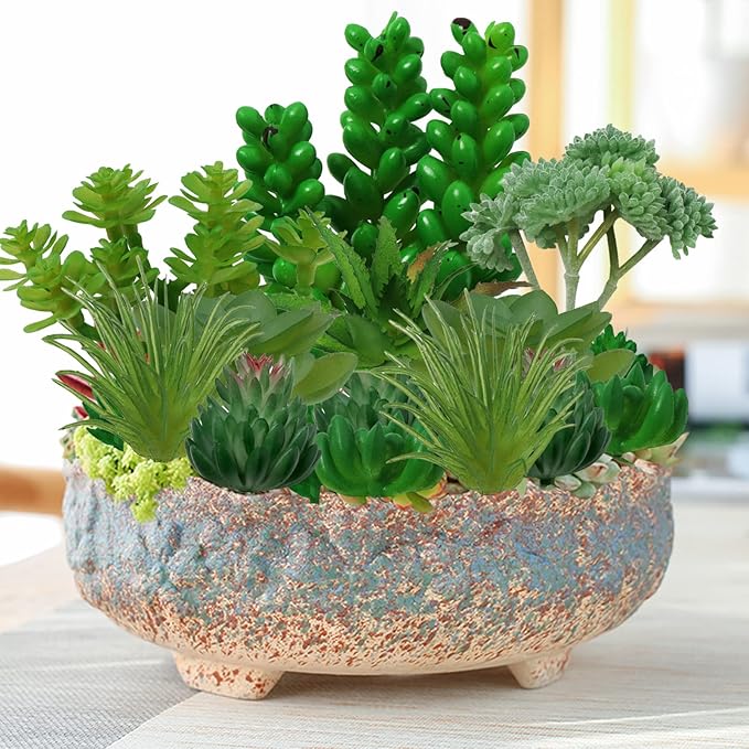 PietyPet Succulents Plants Artificial, 22pcs Green Fake Succulents, Mini Faux Succulents for DIY Crafting Home Terrarium Floral Wall Garden Arrangement Office Decoration (Unpotted)