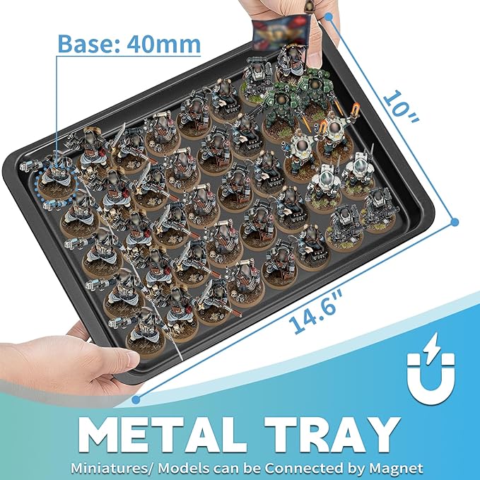Miniatures Storage Case Miniatures Transport Case Aluminum Alloy Frame Display Case with Lock and Trolley (Large Size)